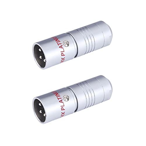 Image of MX 3 Pin XLR Microphone pin Pure Copper Nickel Plated for High Conductivity microphone (XLR 3-pin male(Self-locking), Pack of 2, Male Connector)