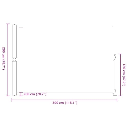 Store latéral imperméable 200x300 cm noir rétractable avec coffre en acier stable - 8