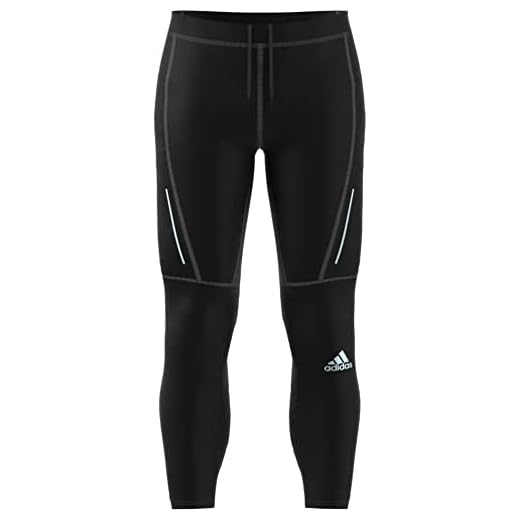 adidas Own The Run TGT Leggings, Men's, Black/Reflective Silver, M