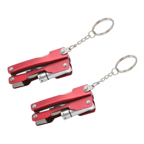 Kisangel Herramientas para Exteriores, 2 Alicates Multifuncionales de Acero Inoxidable Compactos Linterna Integrada para Camping, Emergencias y Uso Diario