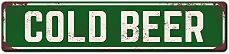 Cold Beer Sign Metal Tin Sign 4x16 Inch image 4
