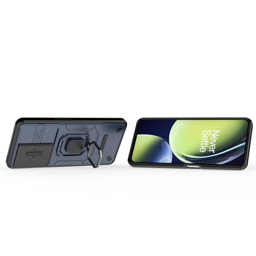 Image of CamShield Pro Case with Slide Camera Protection and 360 Protection Ring Stand Bumper Back Case Cover for OnePlus Nord CE 3 Lite 5G (Blue)