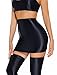 FEOYA Women’s Oil Shiny Bodycon Rave Skirts Silky Smooth Pencil Mini Skirts Sexy Glossy Hot Skirts Black XL
