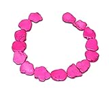 Fuchsia Pink Magnesite Slab Stone Beads - Free Form Slab - Hot Pink with Black Veining - 30mm x 35+mm - 15 inch Strand
