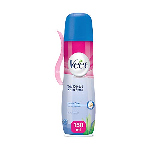 Veet Spray On Hair Removal Cream for Sensitive Skin, 150ml