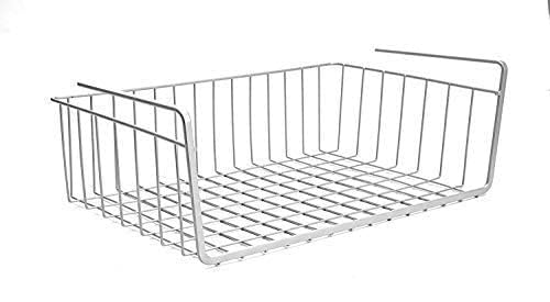 Image of Styleys Metal Under Shelf Basket Wire Rack for Extra Cabinet Storage 13.5-inch (13.5 Inch 1 Pcs White) - S11027A, Hanging Shelves