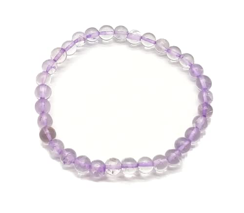 Bracelet améthyste rose perles rondes 6mm lithothérapie