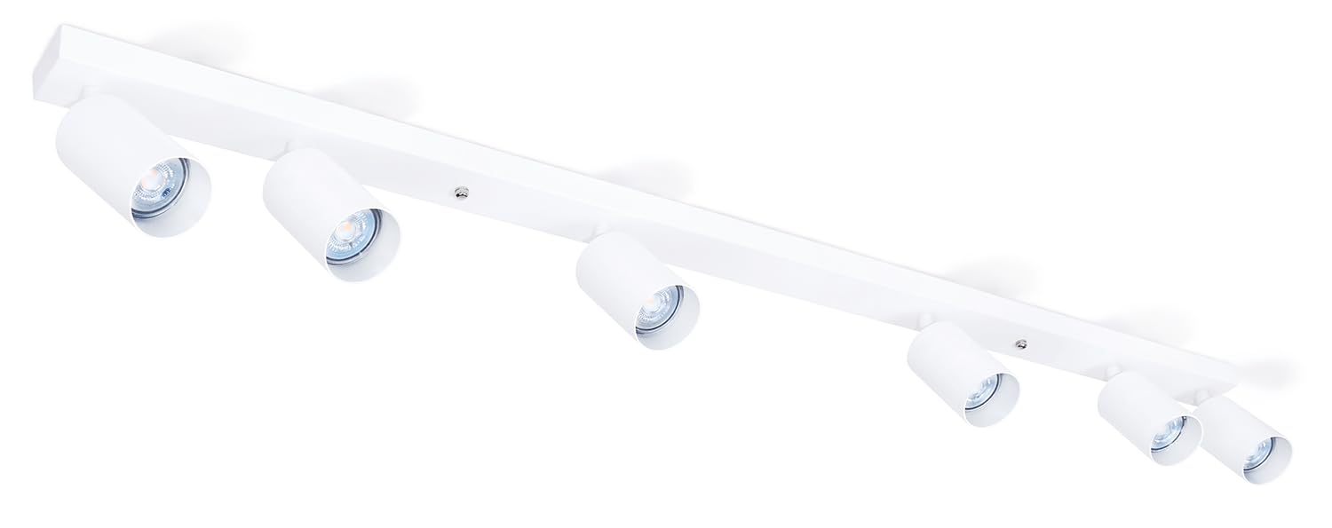 Lámpara de Superficie Viki - para Pared y Techo - GU10 - Lámpara de Foco de Superficie x5 - Blanco, 1200x170x40 mm