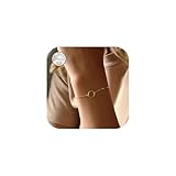 NOKMIT 14K Gold Solid 925 Sterling Silver Bracelets for Women, Dainty Karma Circle Adjustable Thin Chain Bracelet, Trendy Stackable Link Bracelets, Simple Cute Jewelry Gifts