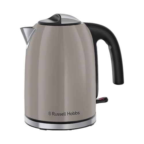 Russell Hobbs Hervidor de Agua Eléctrico [1,7L, 2400W] Colours Plus Moca (Acero Inoxidable, Indicador Agua, Ebullición Rápida, Filtro Extraíble, Ahorro Energía, Boquilla Precisa) 28511-70