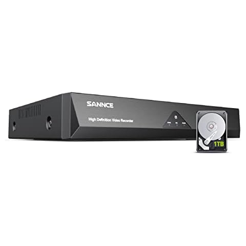 SANNCE 8CH DVR 1080P, 8 Channel 1080P HD Wired Home Security Surveillance System DVR Digital Video Recorder, Surveillance Standalone CCTV Supports 5-in-1 CVBS AHD TVI CVI IP Camera, 1TB HDD Cover