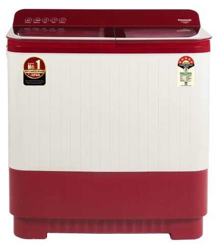 Panasonic 12 kg 5 Star Semi-Automatic Glass Lid Top Loading Washing Machine with Powerful Motor (NA-W120H6RRB, Red, Active Foam System) Panasonic 12 kg 5 Star Semi-Automatic Glass Lid Top Loading Washing Machine with Powerful Motor (NA-W120H6RRB, Red, Active Foam System)