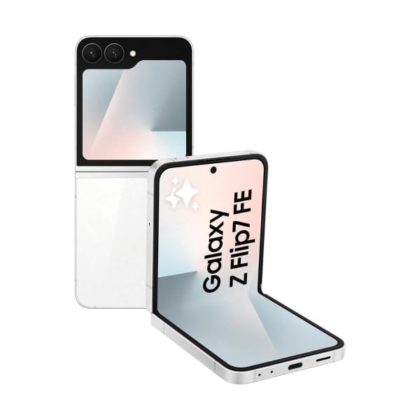 Samsung Galaxy Z Flip7 FE 5G, 8GB 128 GB, teléfono AI, pantalla de cubierta ancha, cámara de 50mp, procesador suave, blanco