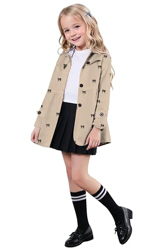 Image of SANGTREE Girl's Waterproof Trench Coat Hooded Lightweight Windbreaker Rain Jackets