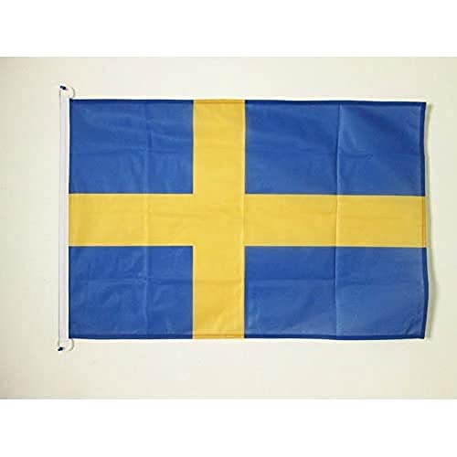 AZ FLAG, Sweden Flag, 3x5 Ft, External Use, Swedish Banner Knitted Polyester with Two Plastic Rings, Fade Resistant