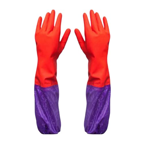 Mobestech Guantes De Limpieza Para Lavavajillas Guantes Largos De Goma De Invierno Con Forro De Algodón Guantes Antideslizantes Para El Hogar Para Jardinería Lavandería Lavado De Ropa