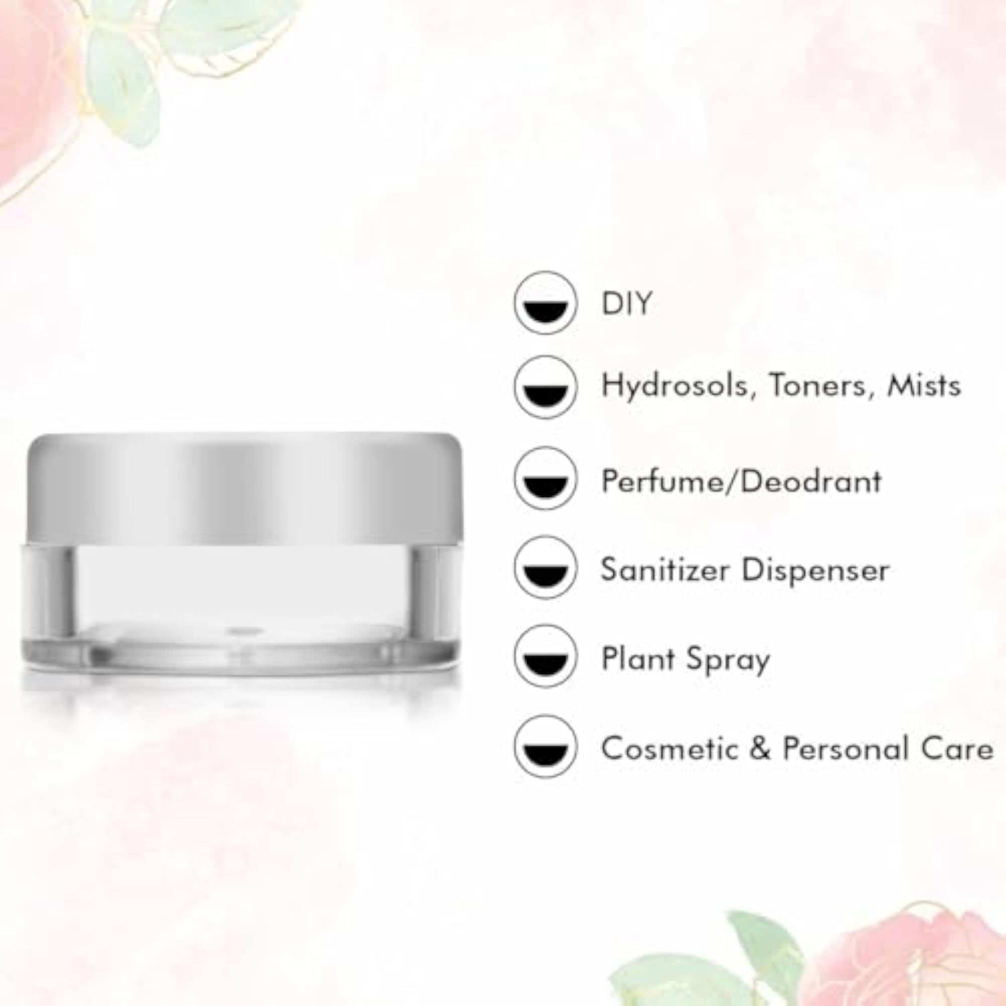 Round Empty Acrylic Cosmetic Cream Container with Golden Cap