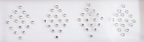 60 Crystals Stickers 2 mm Fake Nose Stud, Silver Fake Nose Stud, Self Adhesive Nose Stud, Costume Jewels Online