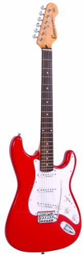 Encore E6RED Guitare électrique Rouge - Les Beatles, Paul McCartney, John Lennon, RIngo Starr, George Harrison Encore E6RED Guitare électrique Rouge