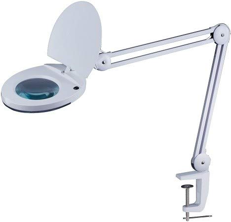 Lampada a led con lente 5 diottrie e braccio a pantografo