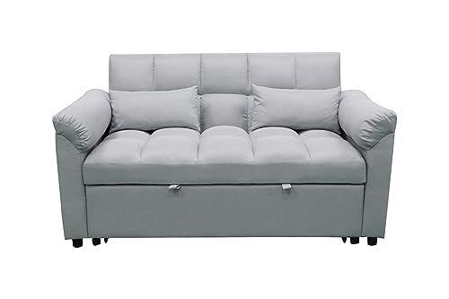 EASYMOBEL Sofá Cama de Matrimonio Tokio, 161x88cm - Cómodo y Funcional, Gris