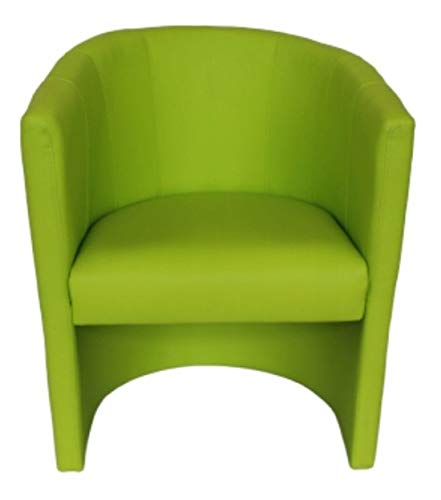 MartHome Cocktailsessel Club Tom - Hocker en Similicuir, Fauteuil pour Salon, Bureau, Hôtel - Siège, Mobilier d'Hôtel, Chaise Rembourrée, Lounge (Vert)