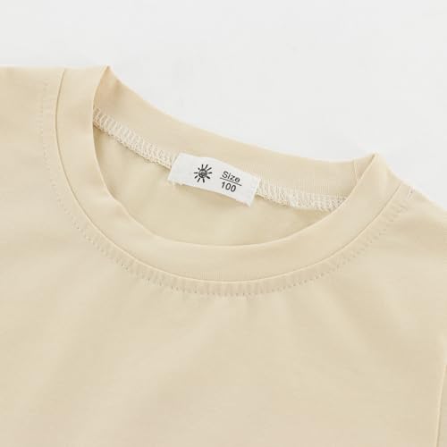 Image of KISBINI Little Girls Boys Short Sleeve T-Shirt Cotton Solid Tees for Toddlers
