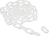 Mirhua プラチェーン プラスチッ 鎖 駐車場 三角コ 侵入禁止 区域分 駐車場 軽量 6mm*2m (ホワイト) (長2m)