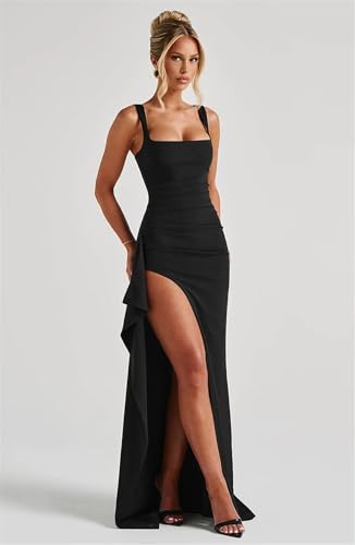 Women's Corset Prom Dresses Mermaid Ruffles Bridesmaid Dress Ruched Long Formal Evening Gowns with Slit4