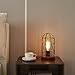 Surpars House Wood Retro Table Lamp Metal Shade Edison Bulb Included Warm White Light,Black