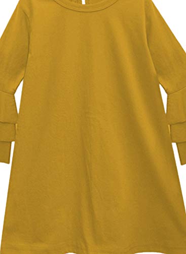 Image of A.T.U.N. (ALL THINGS UBER NICE) Girls Cotton A-Line Knee Length Long Sleeve Casual Dress