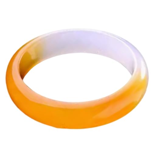 Bracelets jonc en jade naturel bicolore jaune blanc pour femme