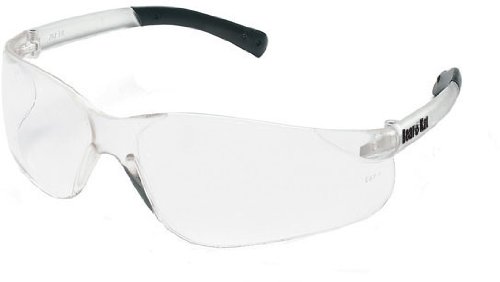 MCR SafetyGlasses BK010 Clear Polycarbonate Lenses with UV Protection, Clear Frame with Clear Temple and Soft Nose Piece, 1 Pair
