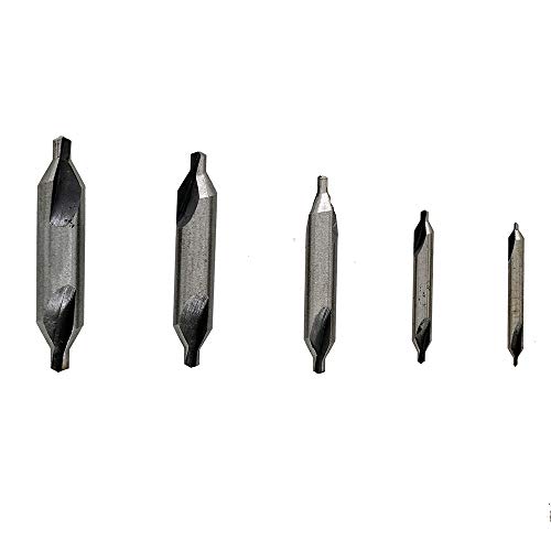Oudtinx 5pcs Center Drill Countersink Lathe Bit Mill Tooling Set,HSS M2