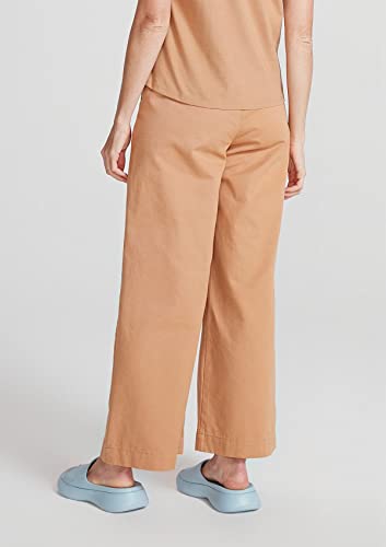 Calça Feminina Cintura Alta Wide Leg Em Sarja - Laranja 042