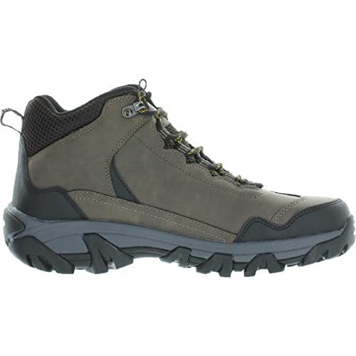 Khombu Mens Faux Leather Memory Foam Hiking Boots Brown 8 Medium (D)2