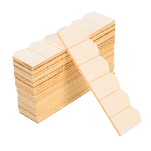 Frcolor 48個ミニチュア ドールハウス屋根ル スケール 魚鱗模様 木製屋根瓦 ミニ園用モデルル 塗装対応 小型住宅装飾用