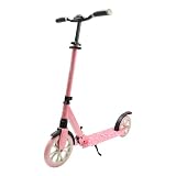 SereneLife キックボード 大人 子供 折りたたみ キックスクーター ABEC-7ベアリング 3段階高さ調節 耐荷重100kg ストラップ付 通勤 通学 6ヶ月保証 ピンク