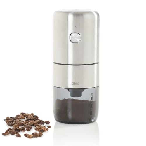 AdHoc MC10 Elektrische Kaffeemühle i.Mill | Wiederaufladbare Design-Kaffeemühle mit CeraCutXL Keramikmahlwerk & USB-C | Stufenlose Mahlgradeinstellung | SelfClean-Technologie & SilentDrive Motor