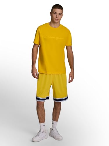 Image of Champion Men's Graphic Short Sleeve T-Shirt, Standard Fit, Tonal Script Logo, Midweight 100% Cotton