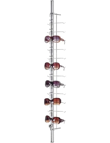 Soporte de exhibición para gafas, construcción de aluminio duradero, función de bloqueo seguro, ideal para tiendas ópticas y exhibiciones minoristas