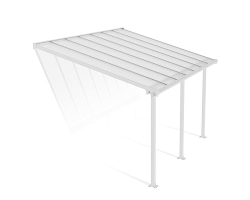 Canopia Special Value Bundle Patio Cover Canopy 3m x 4.25m Lean To Polycarbonate Panels Olympia including Roof Blinds (White Clear)