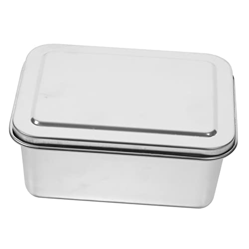 CLISPEED 1 Juego molde para pasteles de acero inoxidable sartenes de tiramisú sartén para hornear con tapa planchas de asar planchas para asar sarten parrilla sartén antiadherente Silver