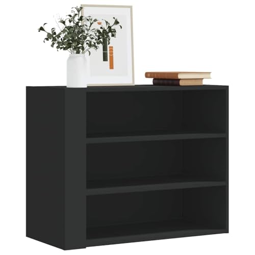 Meuble de rangement suspendu noir à 3 compartiments pour optimiser l'espace mural - 4