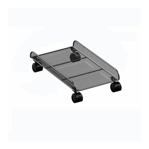 Soporte para CPU de torre de computadora, soporte metálico para CPU bajo el escritorio con ruedas giratorias bloqueables, soporte para PC gaming, soporte para CPU de piso, apto para la mayoría de las PC gaming (negro)