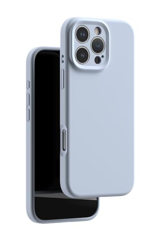 Hepiide Compatible with iPhone 16 Pro Case, Liquid Silicone Upgrade [Camera Protection] [Soft Anti-Scratch Microfiber Lining] Shockproof Phone Case for iPhone 16 Pro 6.3 inch - Cloud Blue