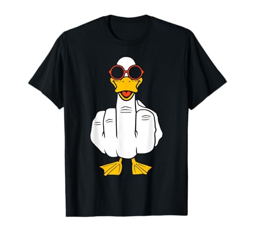 Doigt d'honneur Drôle Canard Inapproprié Rude Antisocial T-Shirt