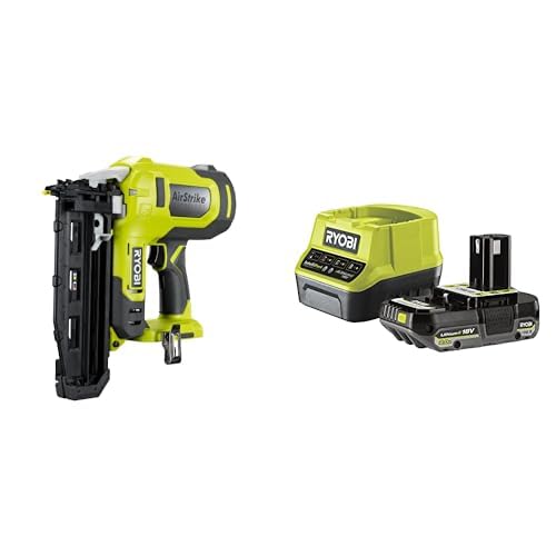 Ryobi - Ryobi - Cloueur de finition 16G à air comprimé 18V - pointe de 19 à 64 mm - tête 1,6 mm - chargeur 100 pointes - Livré avec 500 pointes, 1 batterie 2Ah et 1 chargeur rapide