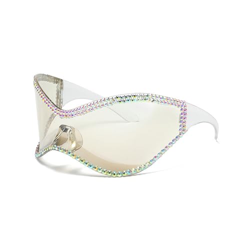 laureles Sparkling Oversized Rhinestone Diamonds Sunglasses Women One-piece Punk Sports Sun Glasses Goggle2