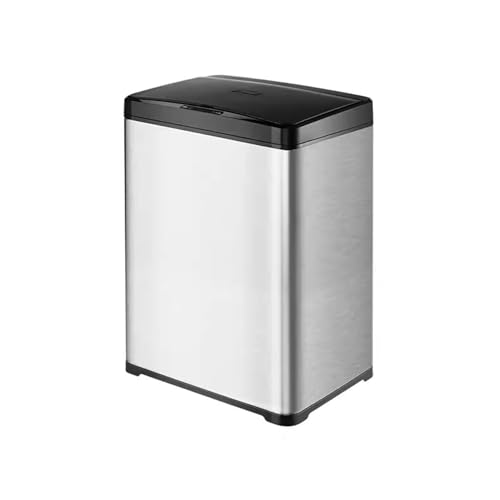 Zeng25liangOu-12 Papelera Sensor inteligente cubo de basura 30 litros con tapa, gran cocina comercial, hogar, Hotel, centro(Silver)